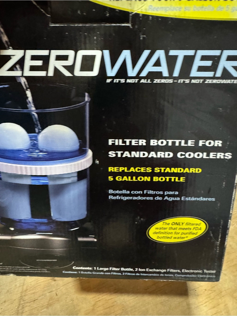 ZEROWATER Filter Bottle for Standard Coolers - Black/Blue